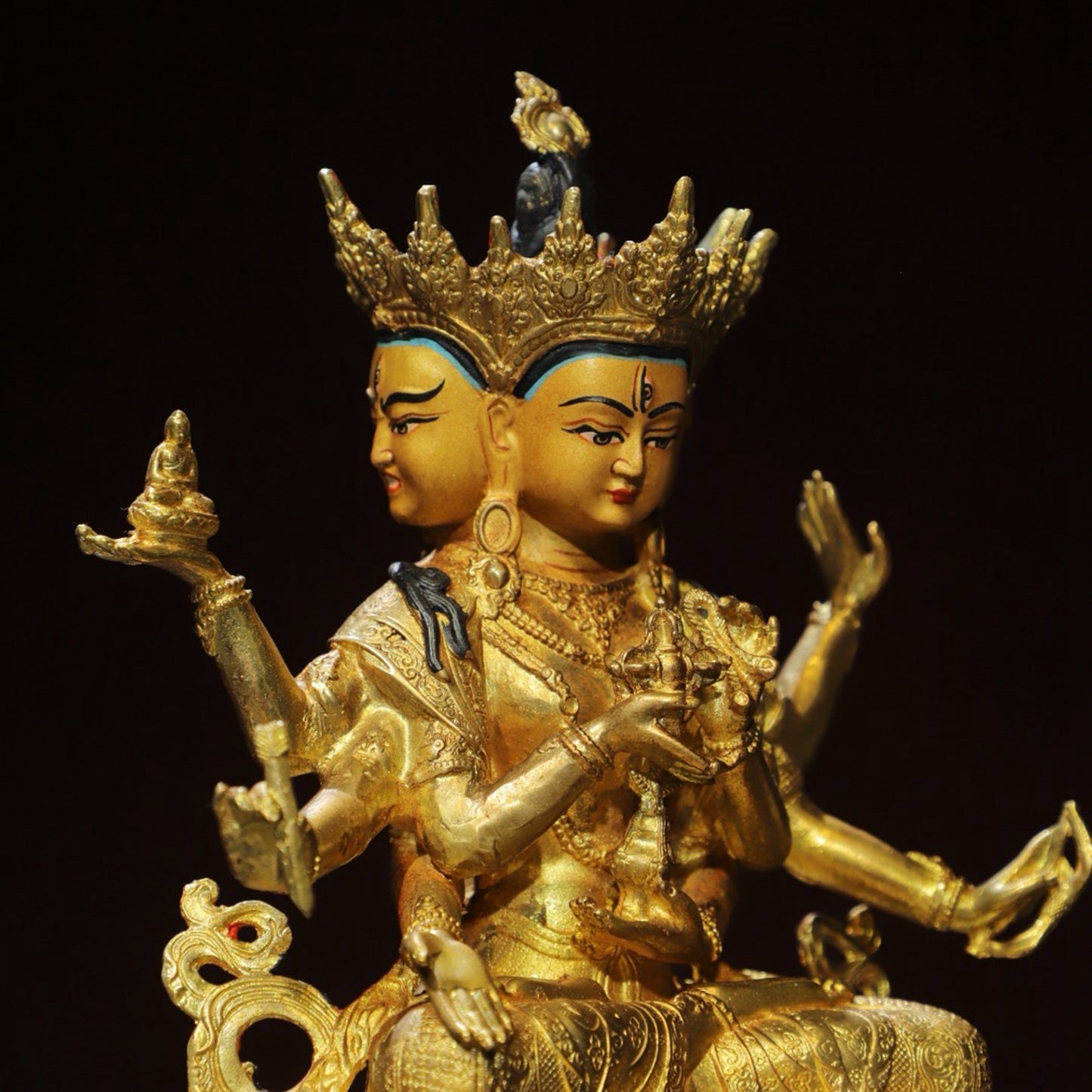 Bronze painted statue of the Holy Mother of Buddha