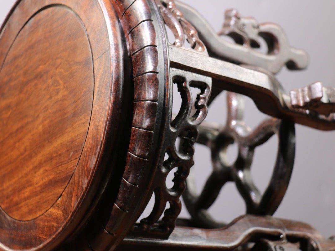 Chinese antique sandalwood phoenix flower table