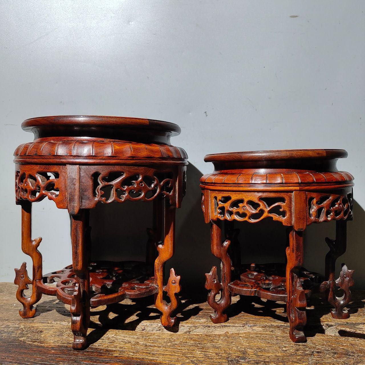 Chinese antique rosewood phoenix flower table