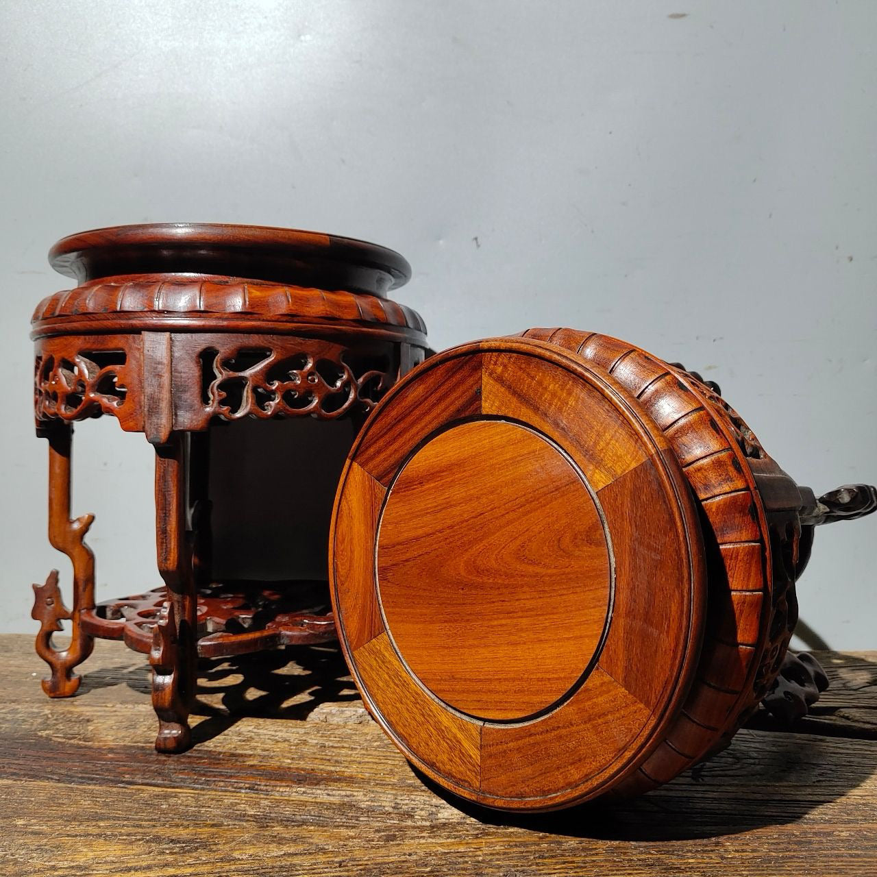 Chinese antique rosewood phoenix flower table