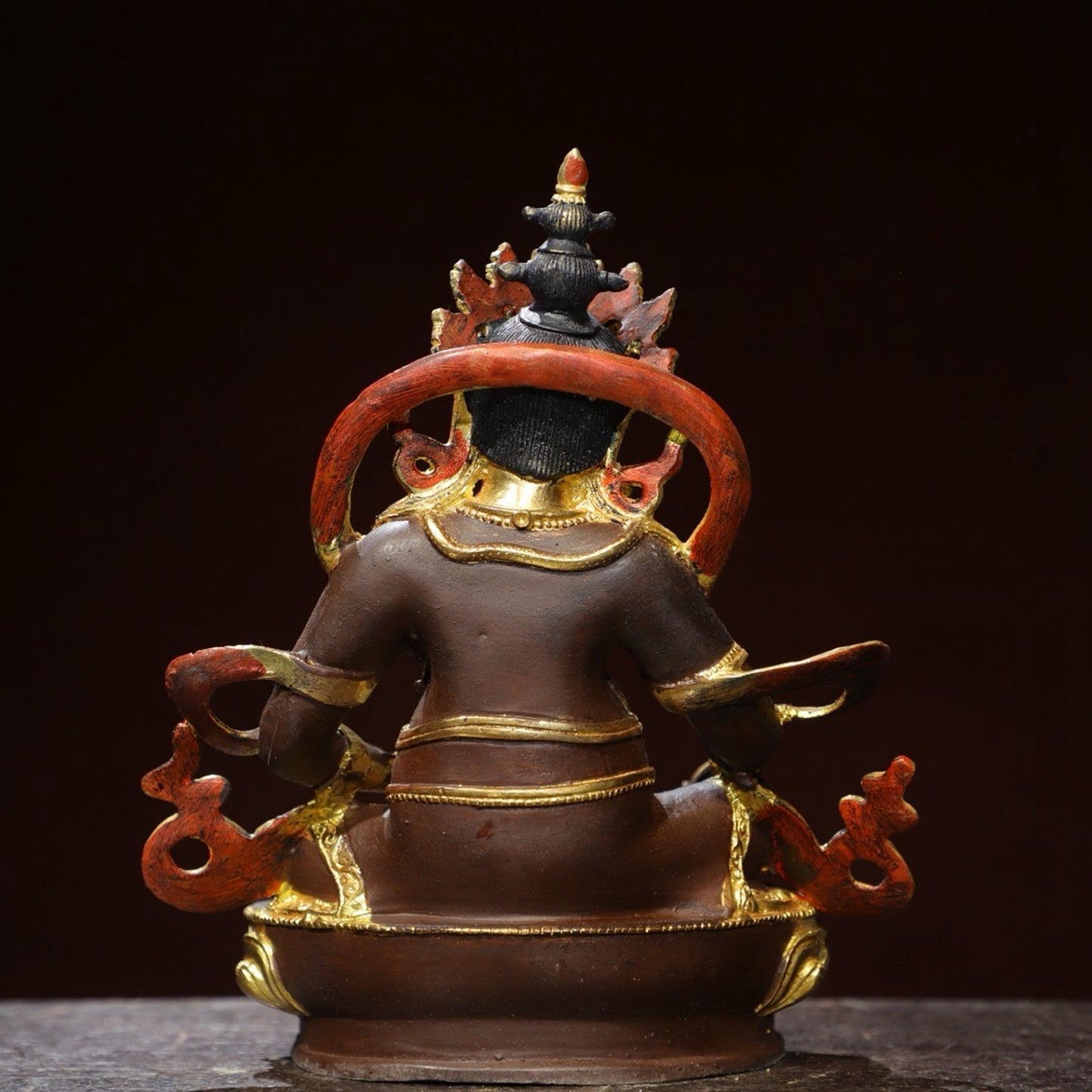 Bronze painted Buddha statue of the Yellow God of Wealth