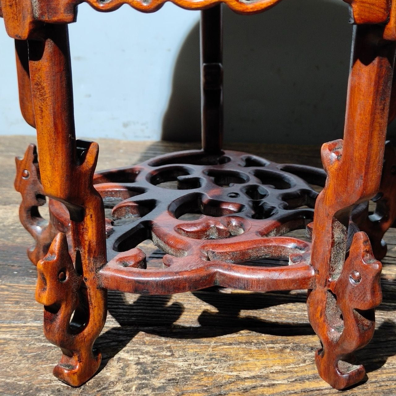 Chinese antique rosewood phoenix flower table