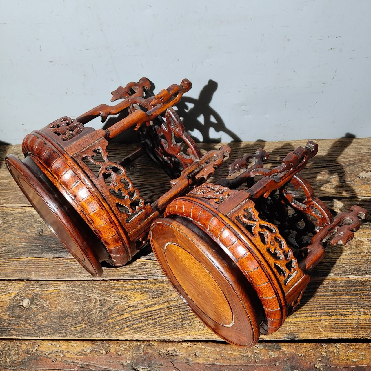 Chinese antique rosewood phoenix flower table