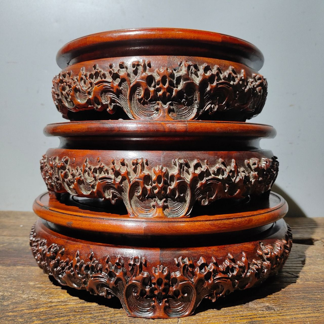 Chinese antique rosewood phoenix flower table