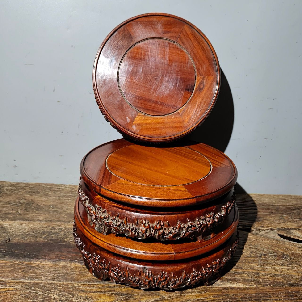 Chinese antique rosewood phoenix flower table