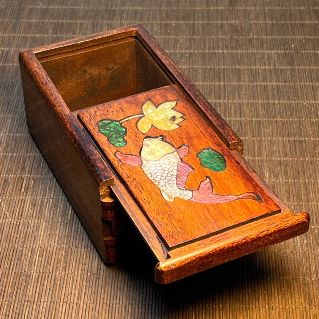 Chinese antique rosewood inlaid with seashells, with over a year's worth of carved mechanism boxes