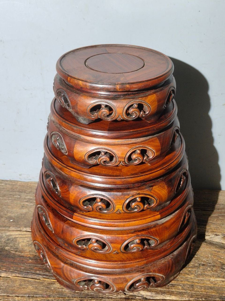 Chinese antique rosewood phoenix flower table