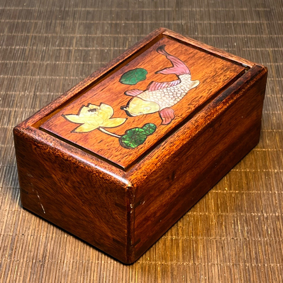 Chinese antique rosewood inlaid with seashells, with over a year's worth of carved mechanism boxes
