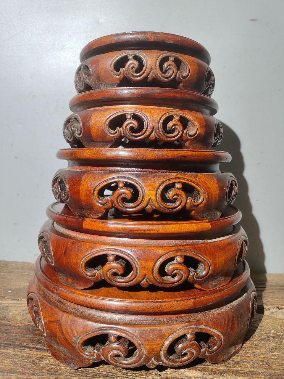 Chinese antique rosewood phoenix flower table