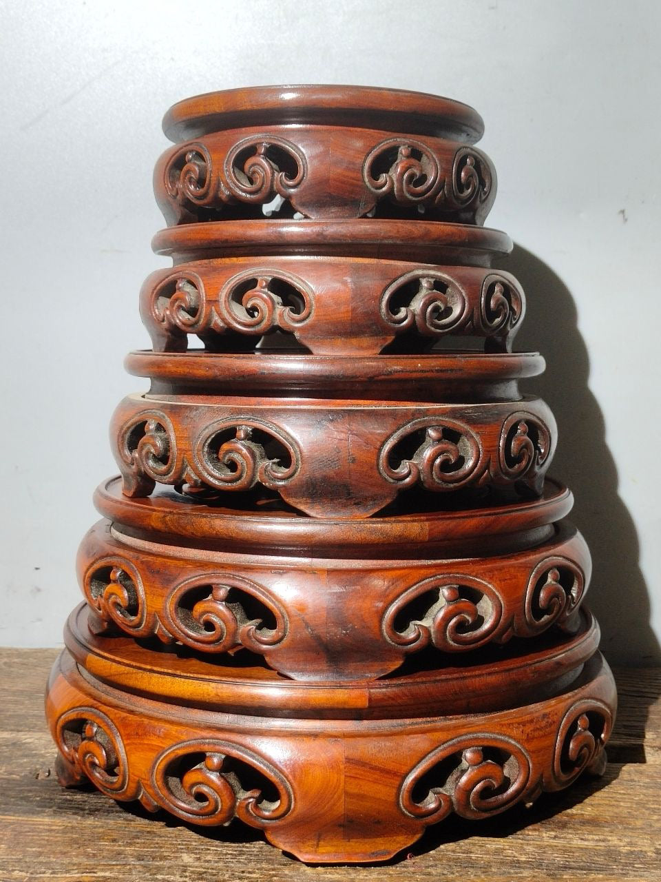 Chinese antique rosewood phoenix flower table