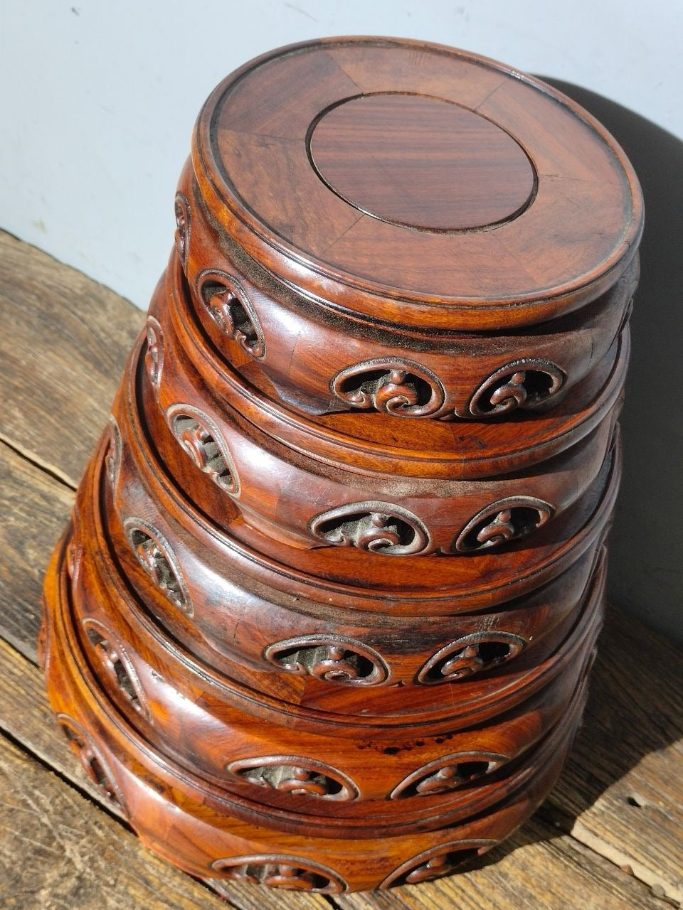Chinese antique rosewood phoenix flower table