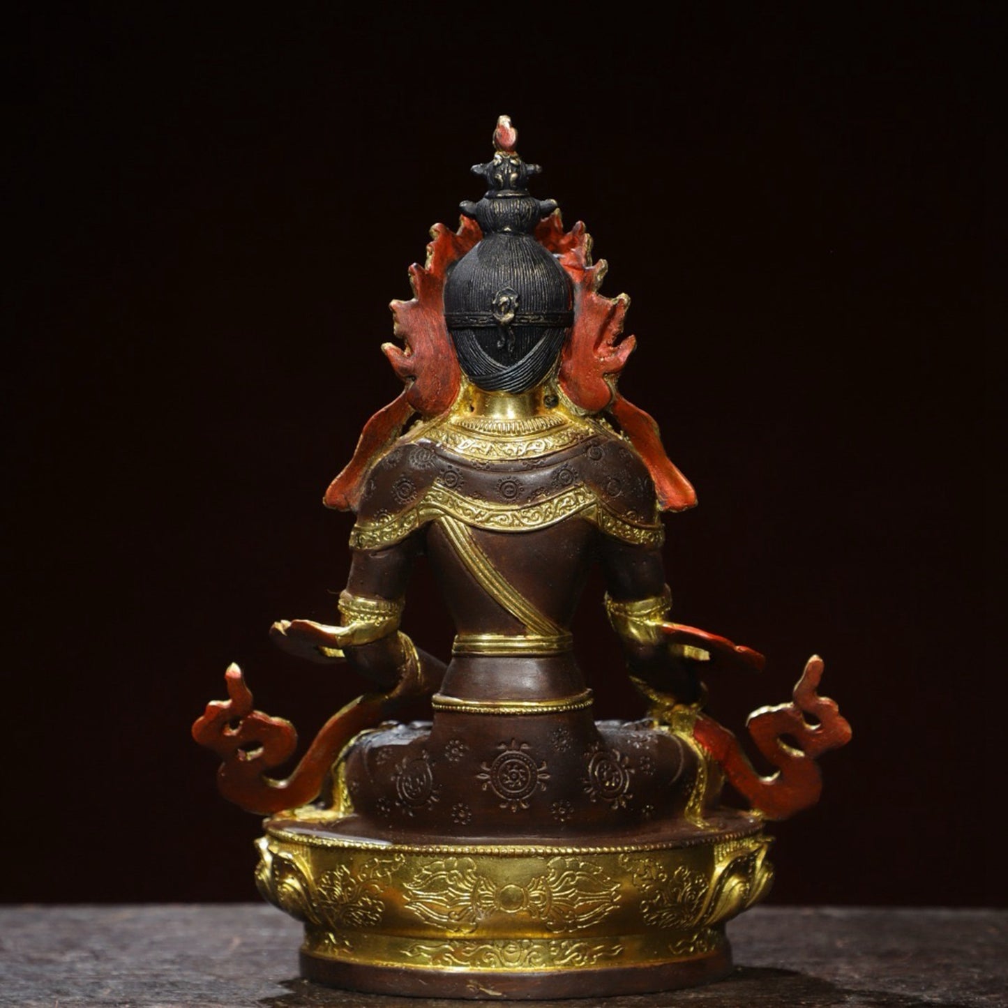 Bronze painted statue of Longevity Buddha
