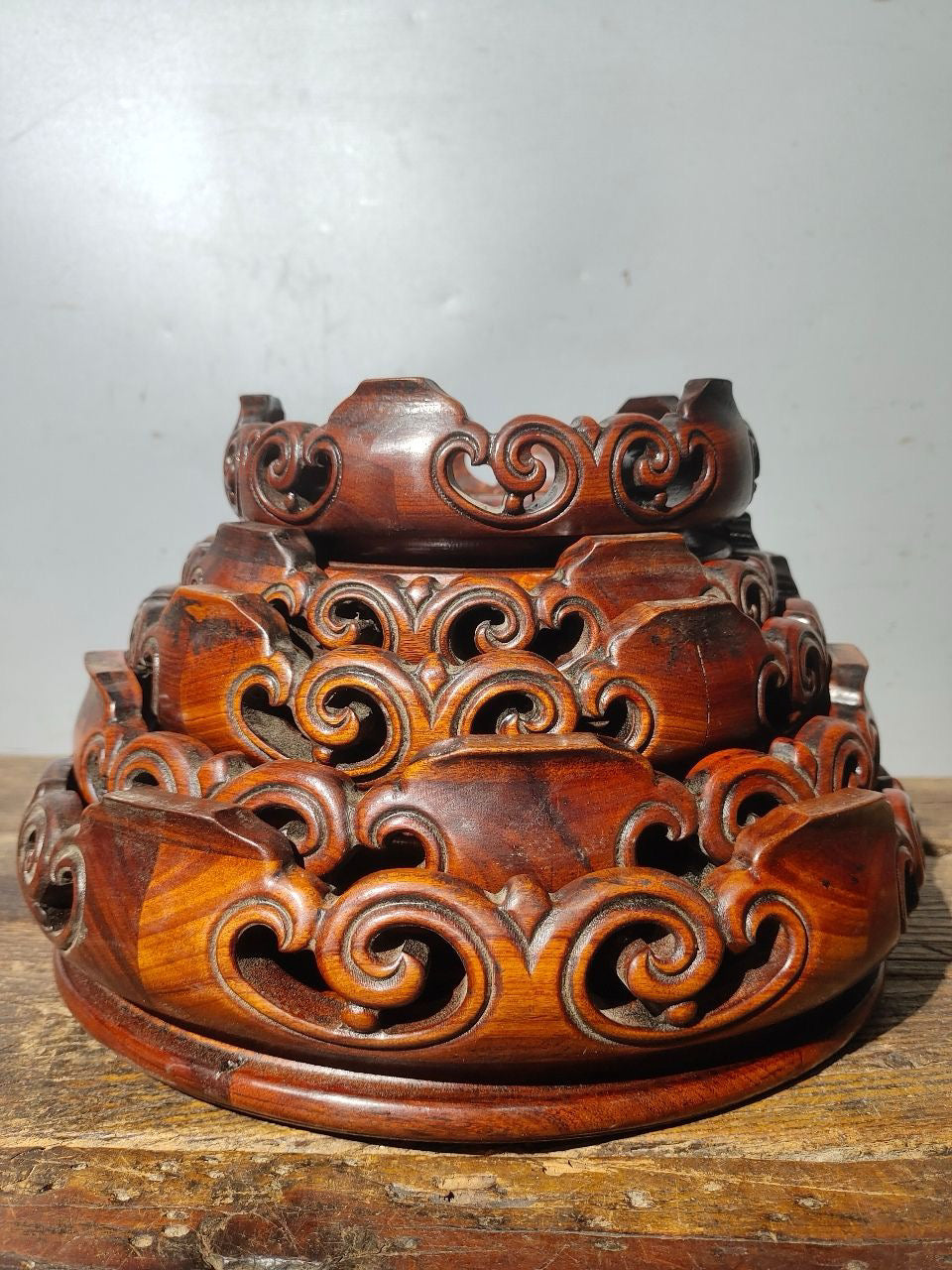 Chinese antique rosewood phoenix flower table
