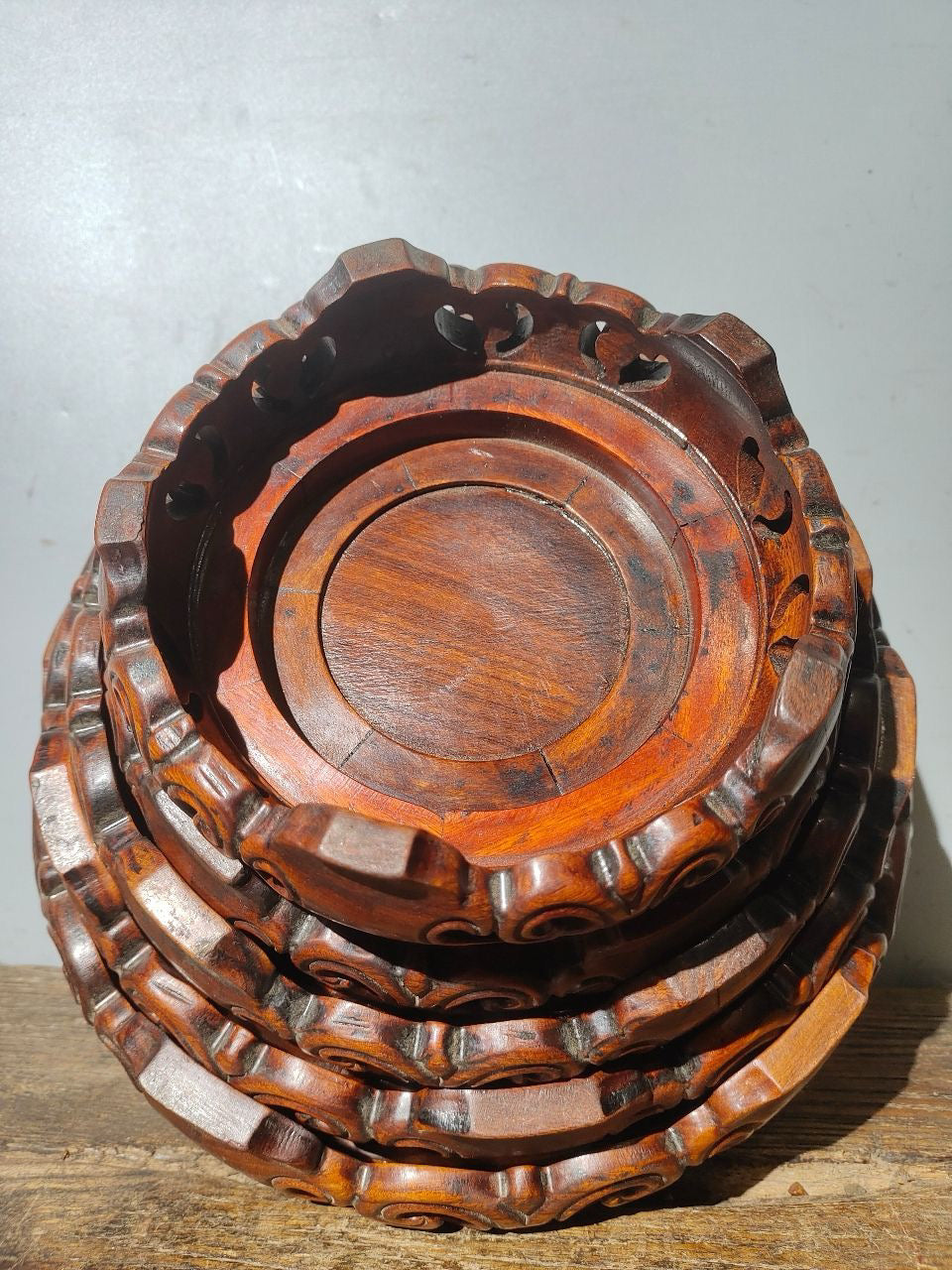 Chinese antique rosewood phoenix flower table