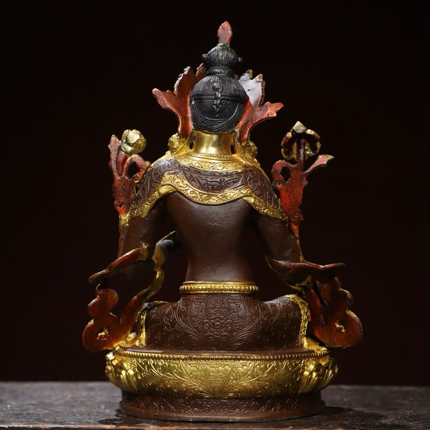 Bronze painted [Green Tara] Buddha statue