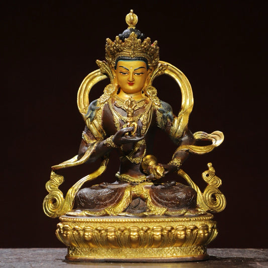 Bronze painted Buddha statue of Sutra Vajra