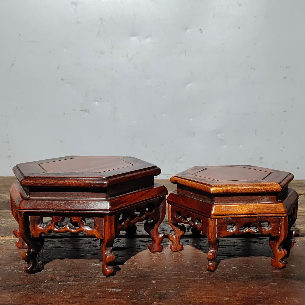 Chinese antique rosewood base copywriting ornaments