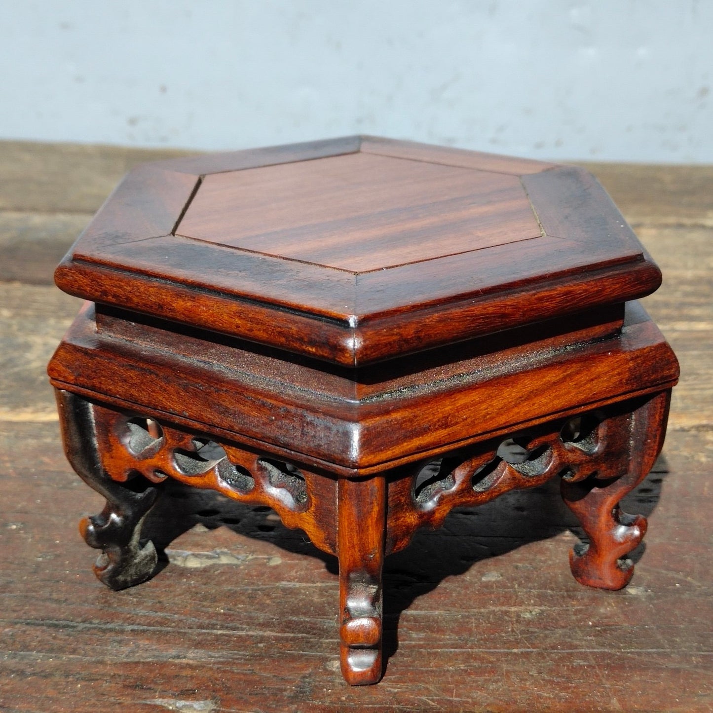 Chinese antique rosewood base copywriting ornaments