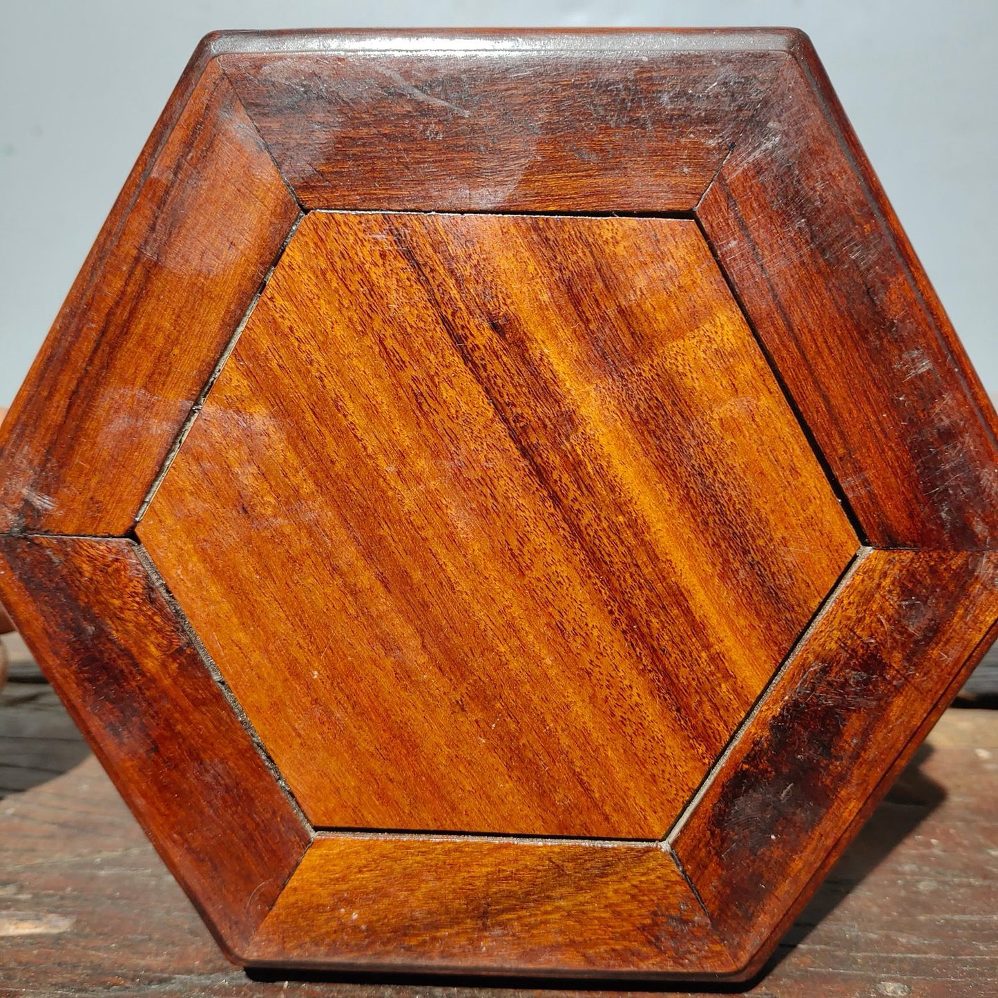 Chinese antique rosewood base copywriting ornaments