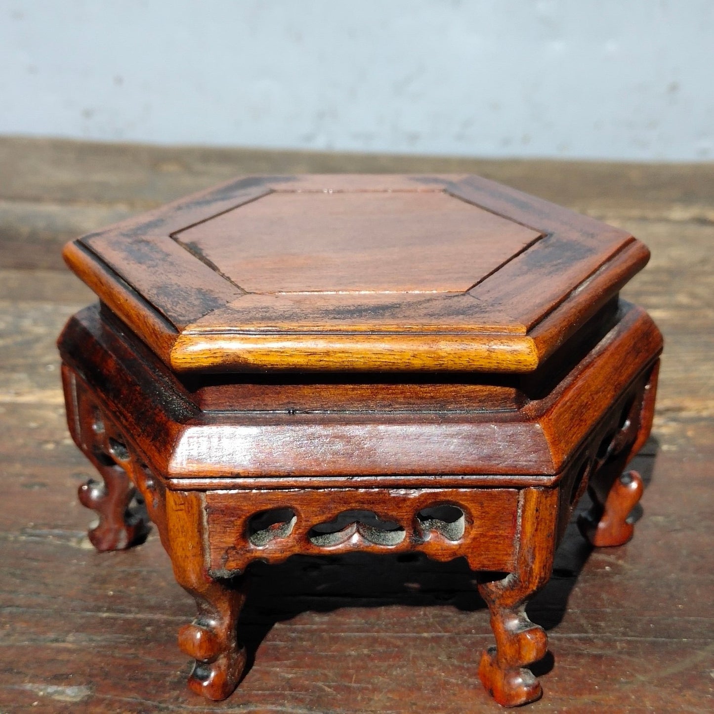 Chinese antique rosewood base copywriting ornaments