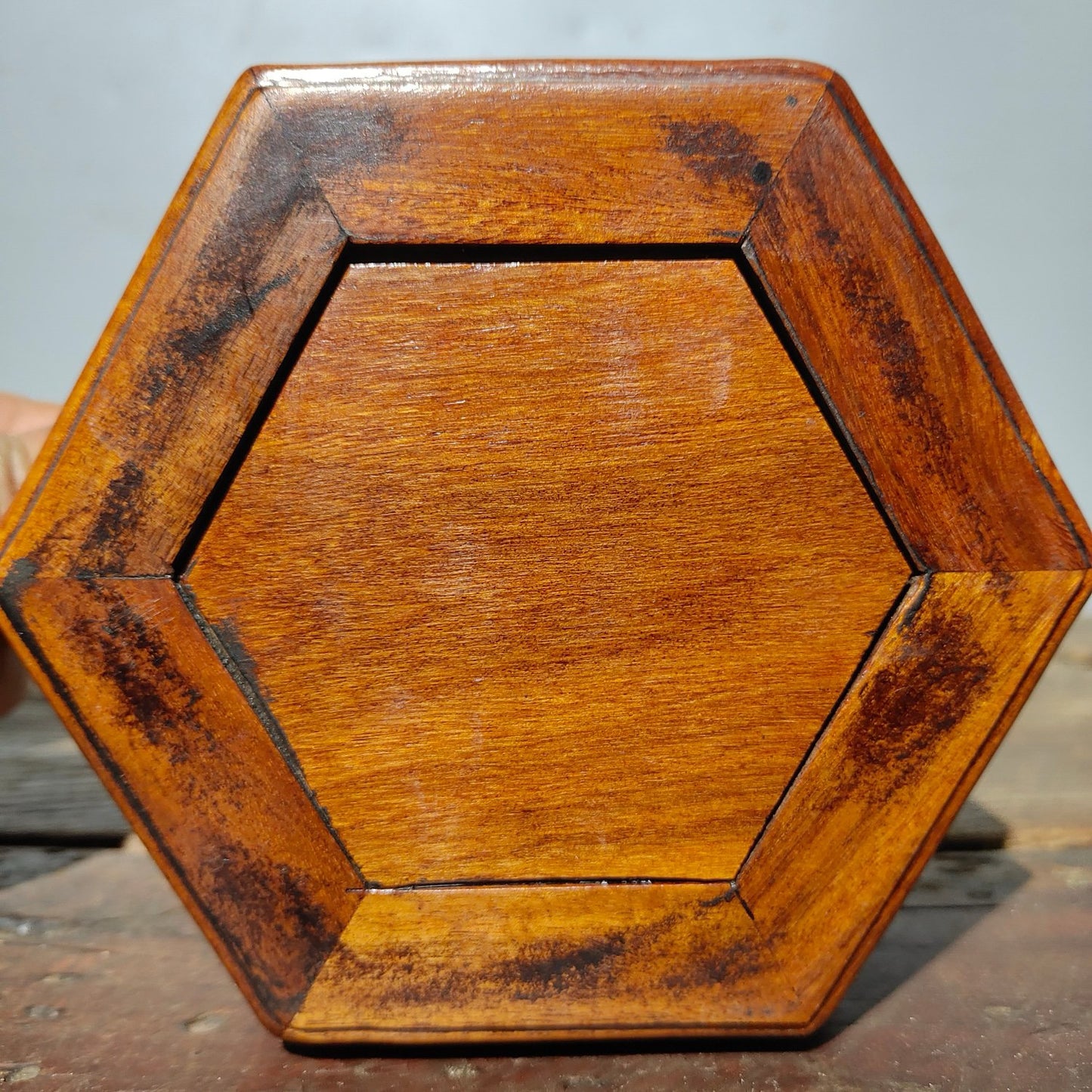 Chinese antique rosewood base copywriting ornaments