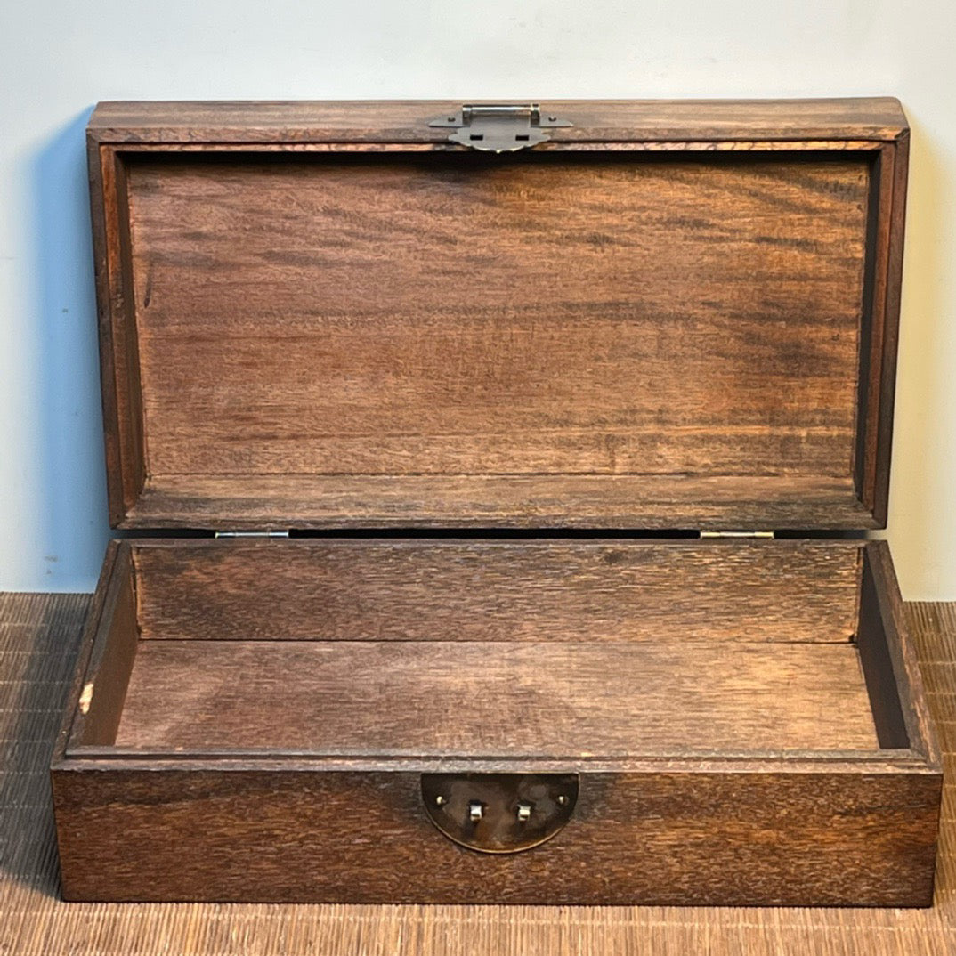 Chinese antique rosewood carved rectangular storage box, jewelry box