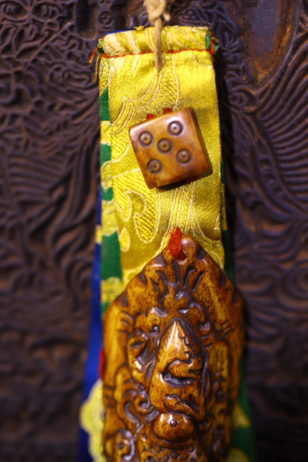 Handmade sewn and carved gabalah fabric pieces