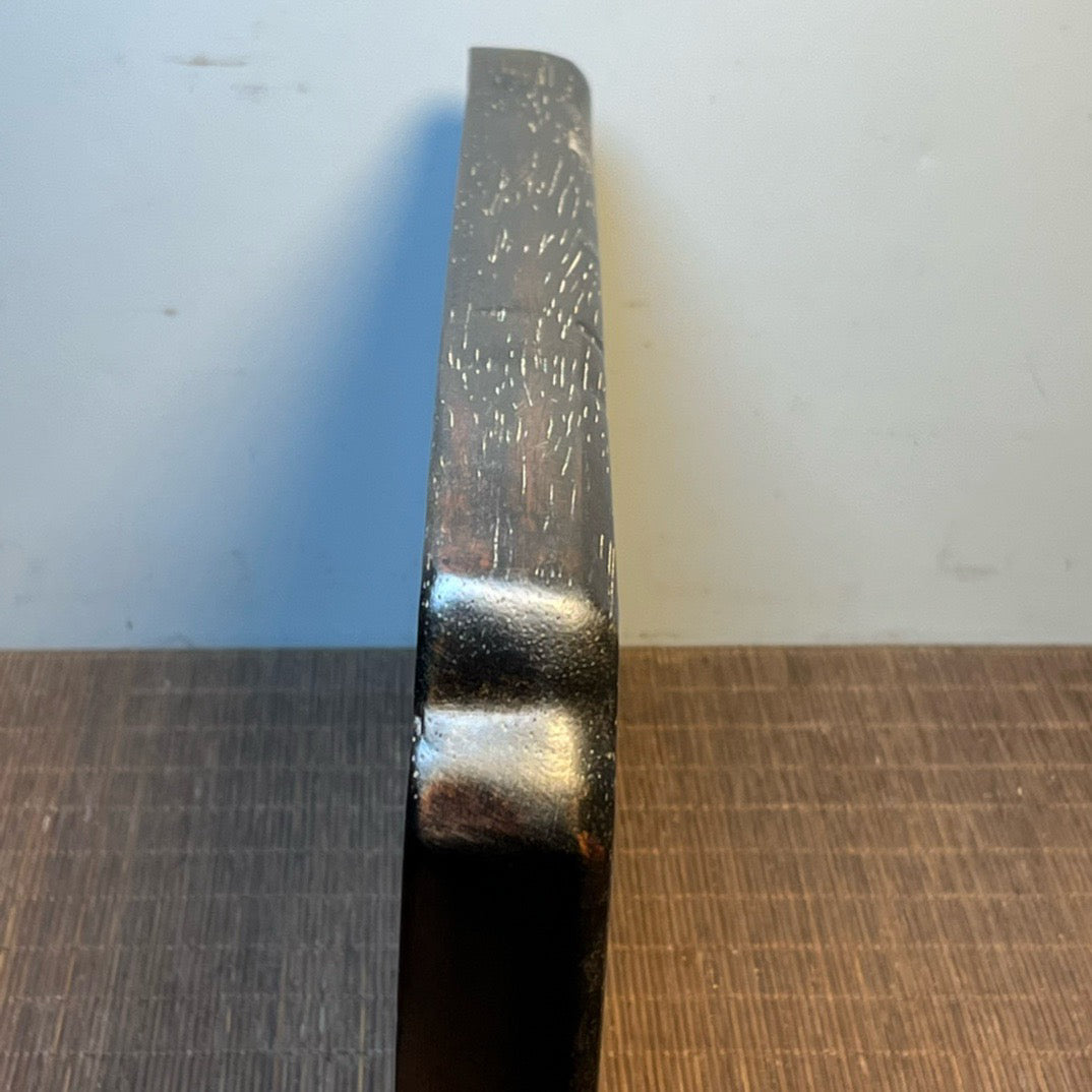 Chinese antique blood sandalwood inlaid with seashell carved tea plate ornaments