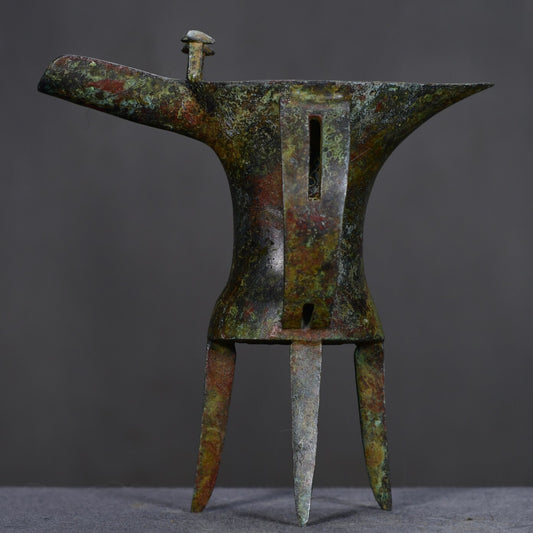 Chinese antique bronze corner cup