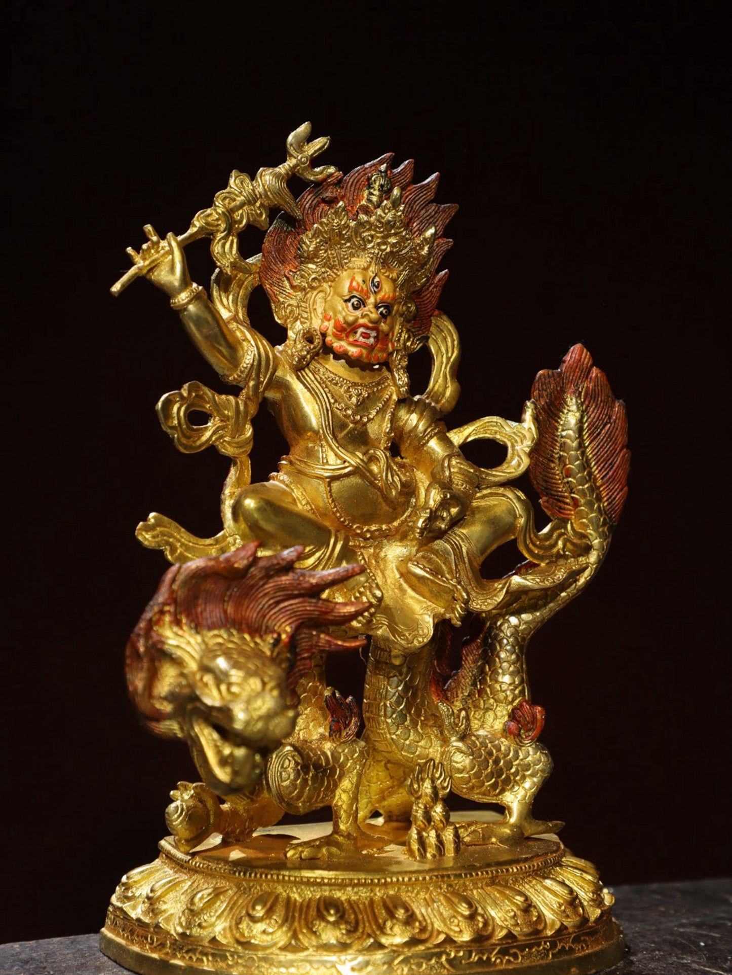 Bronze painted Vajra Buddha statue