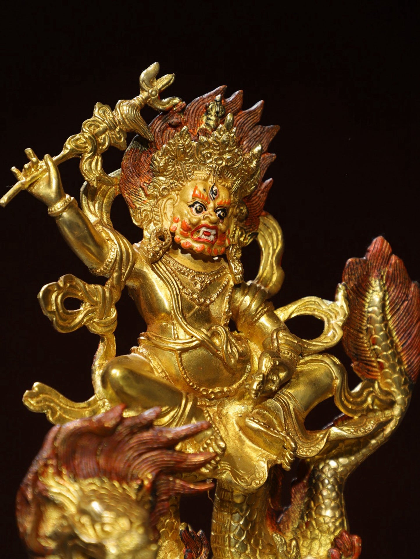 Bronze painted Vajra Buddha statue