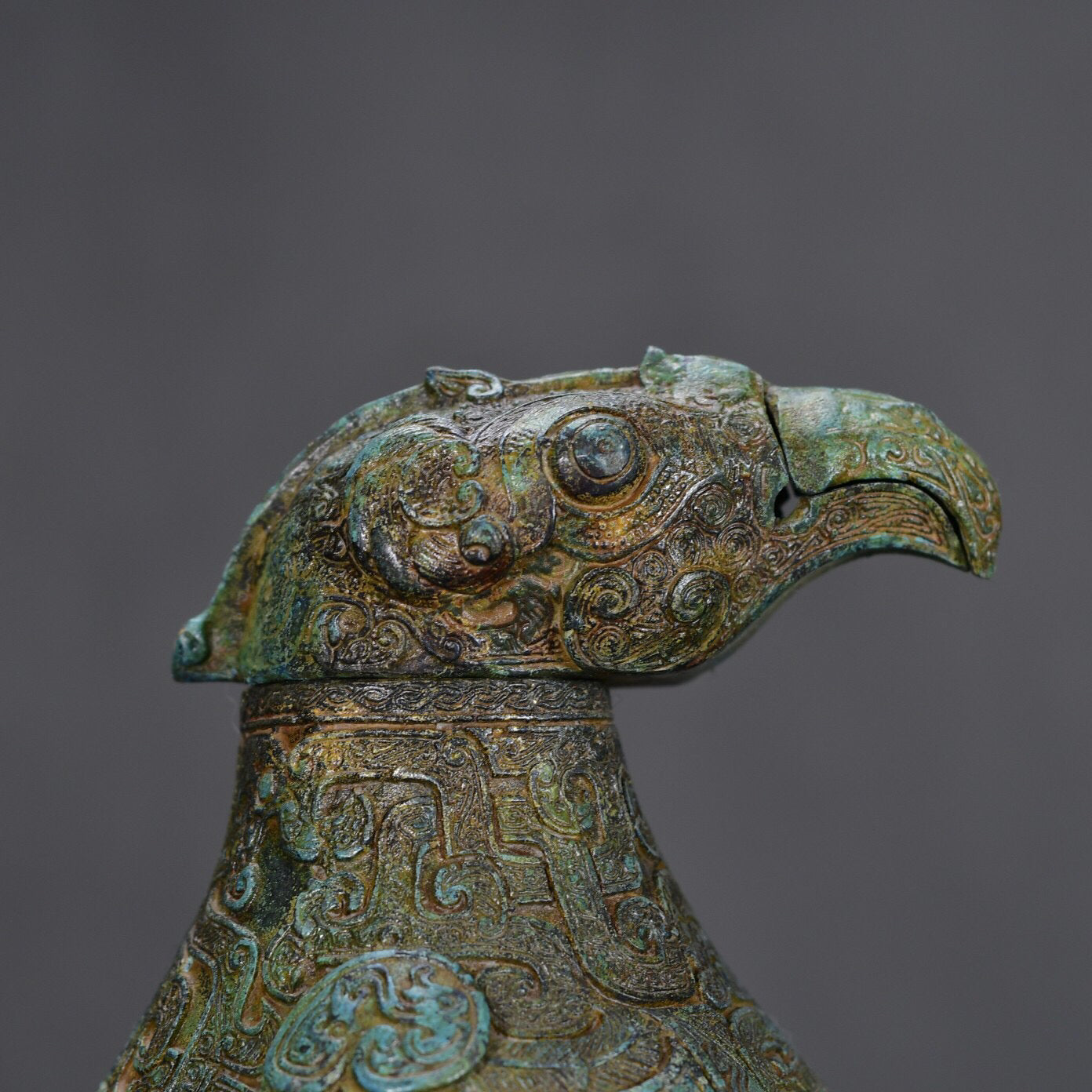 Chinese antique bronze bird statue