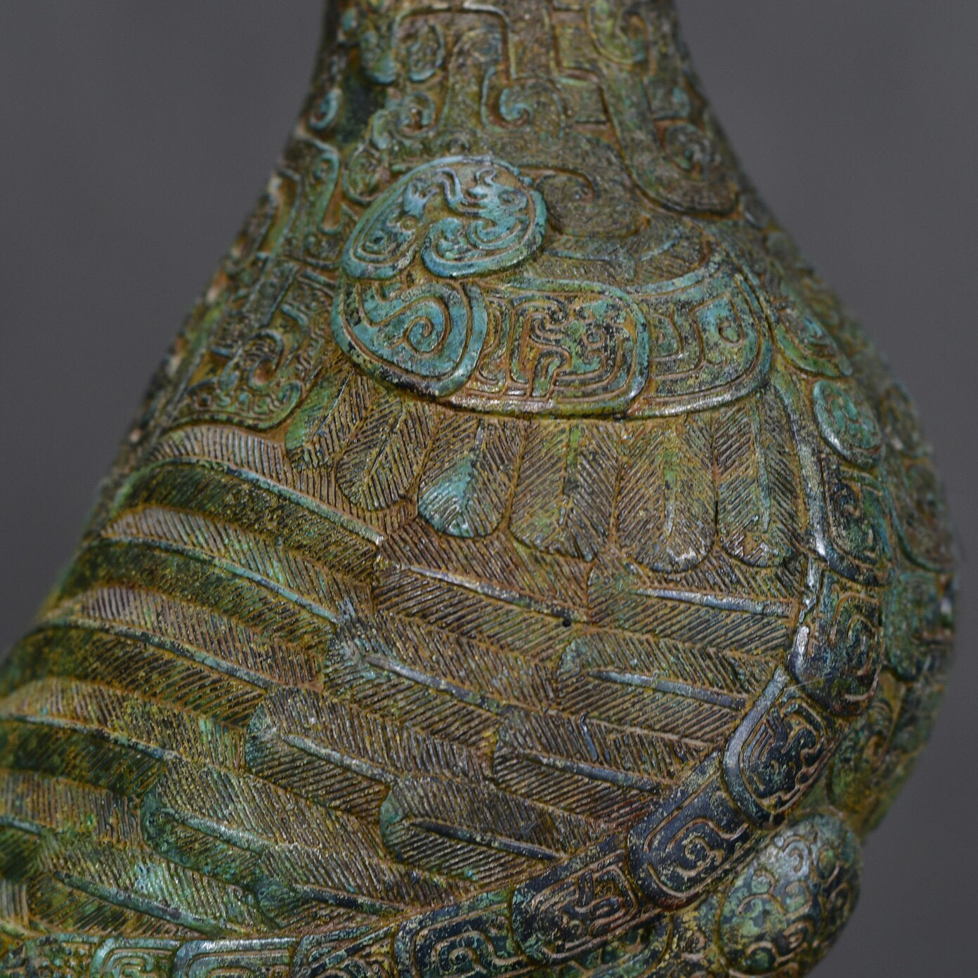 Chinese antique bronze bird statue