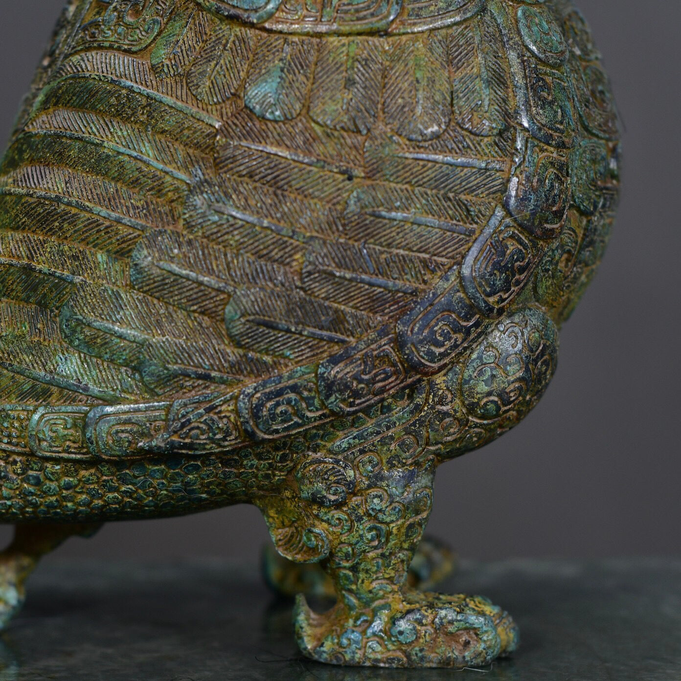 Chinese antique bronze bird statue