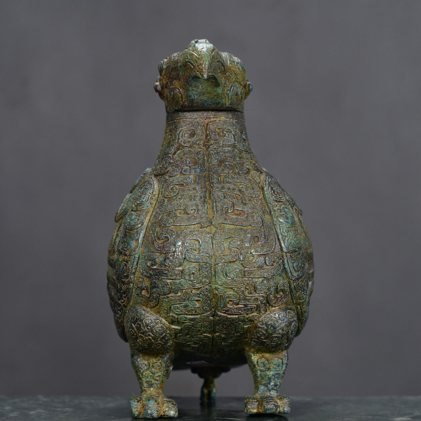 Chinese antique bronze bird statue