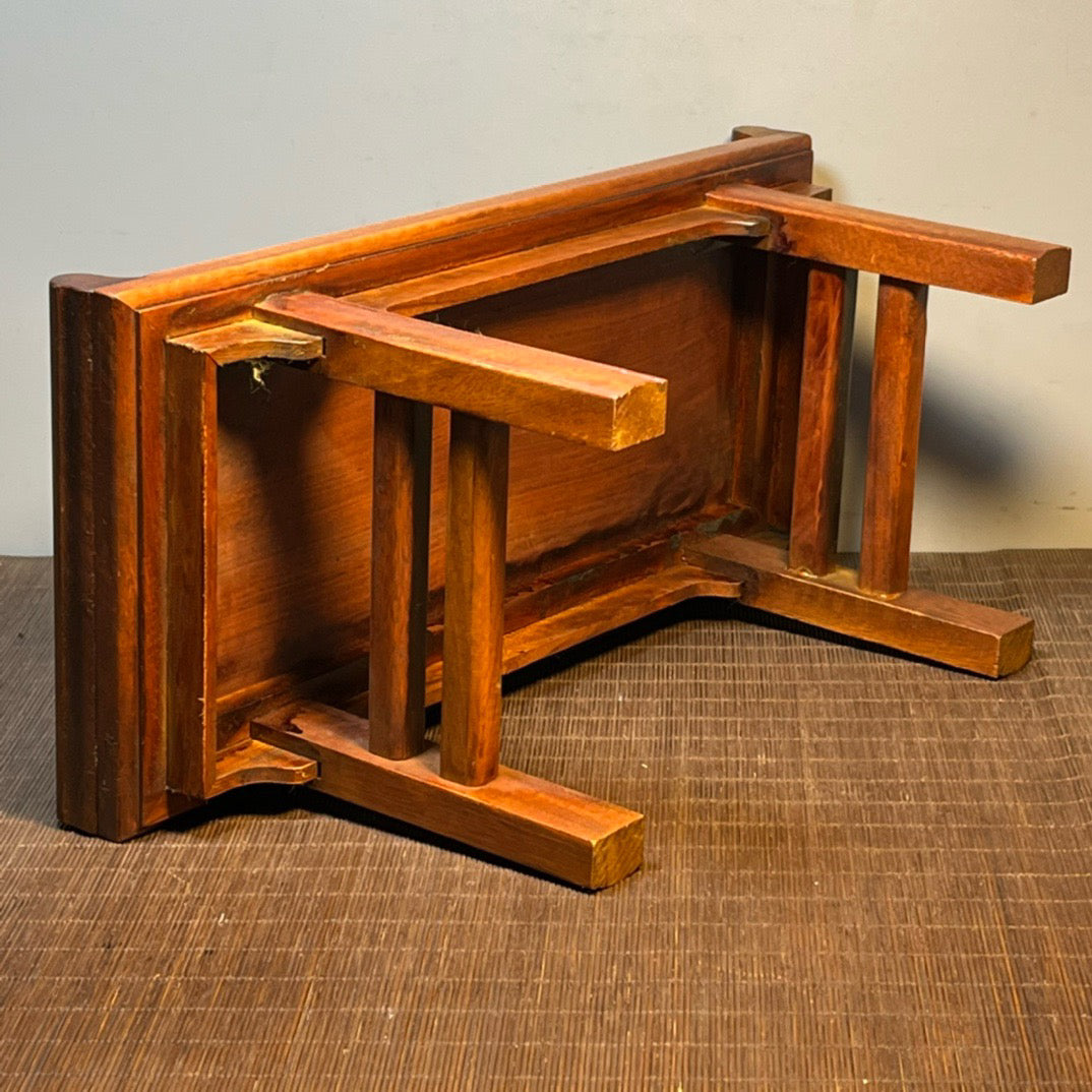 Chinese antique rosewood inlaid shell carving small altar