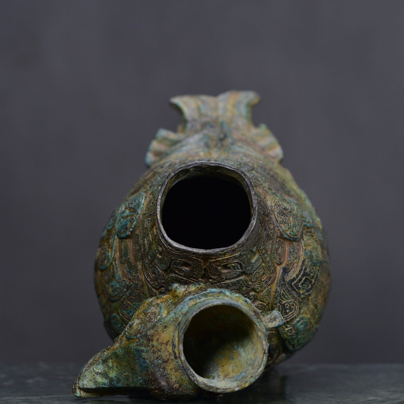 Chinese antique bronze bird statue