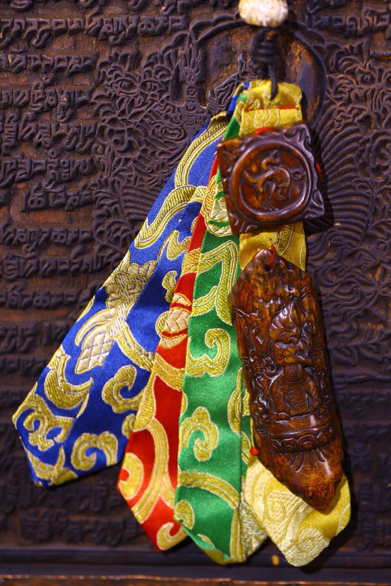 Handmade sewn and carved gabalah fabric pieces