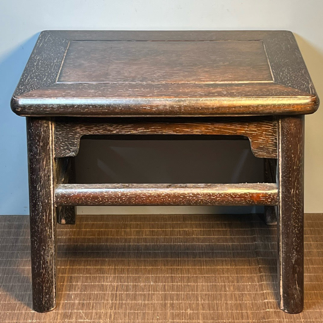 Ancient Chinese blood sandalwood carved rectangular stool