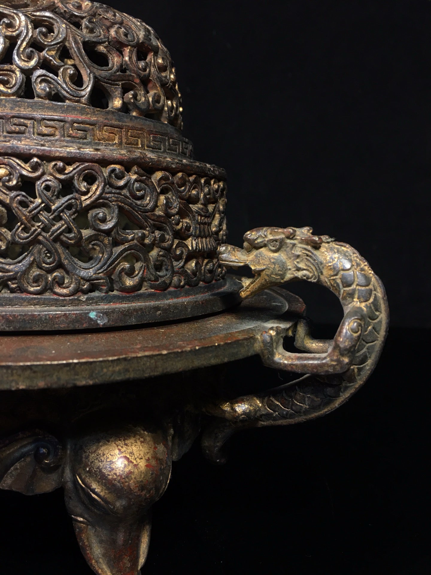 Chinese antique pure copper incense burner
