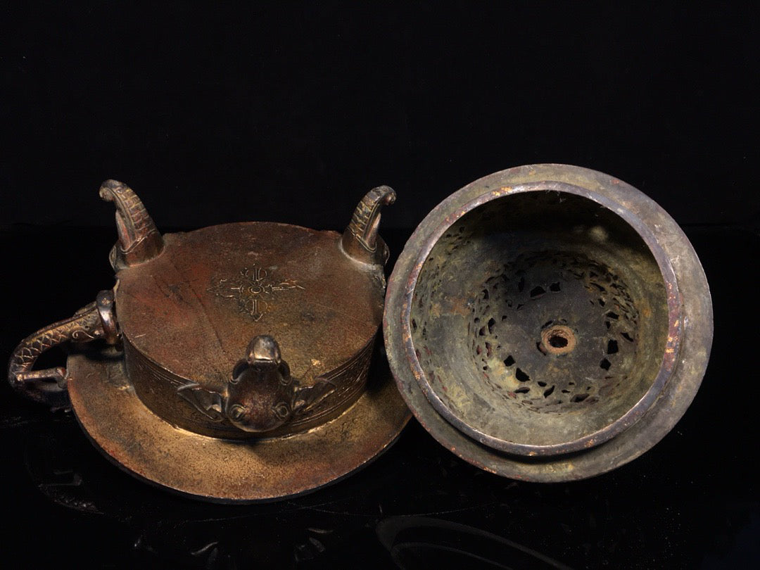Chinese antique pure copper incense burner