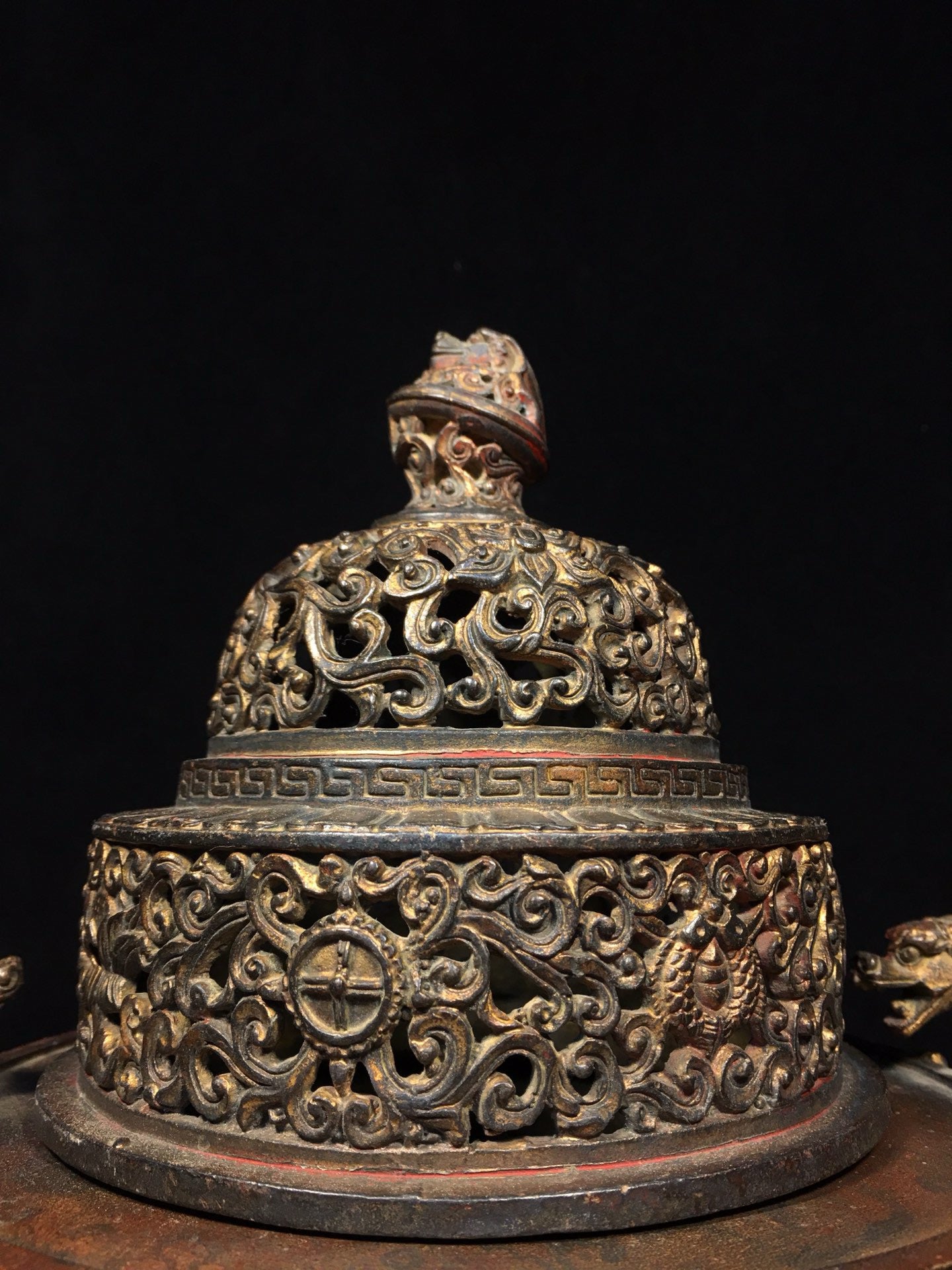 Chinese antique pure copper incense burner