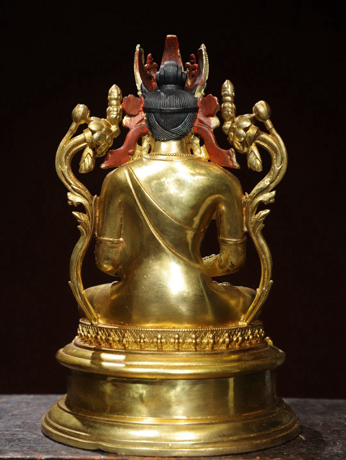 Bronze painted statue of Longevity Buddha