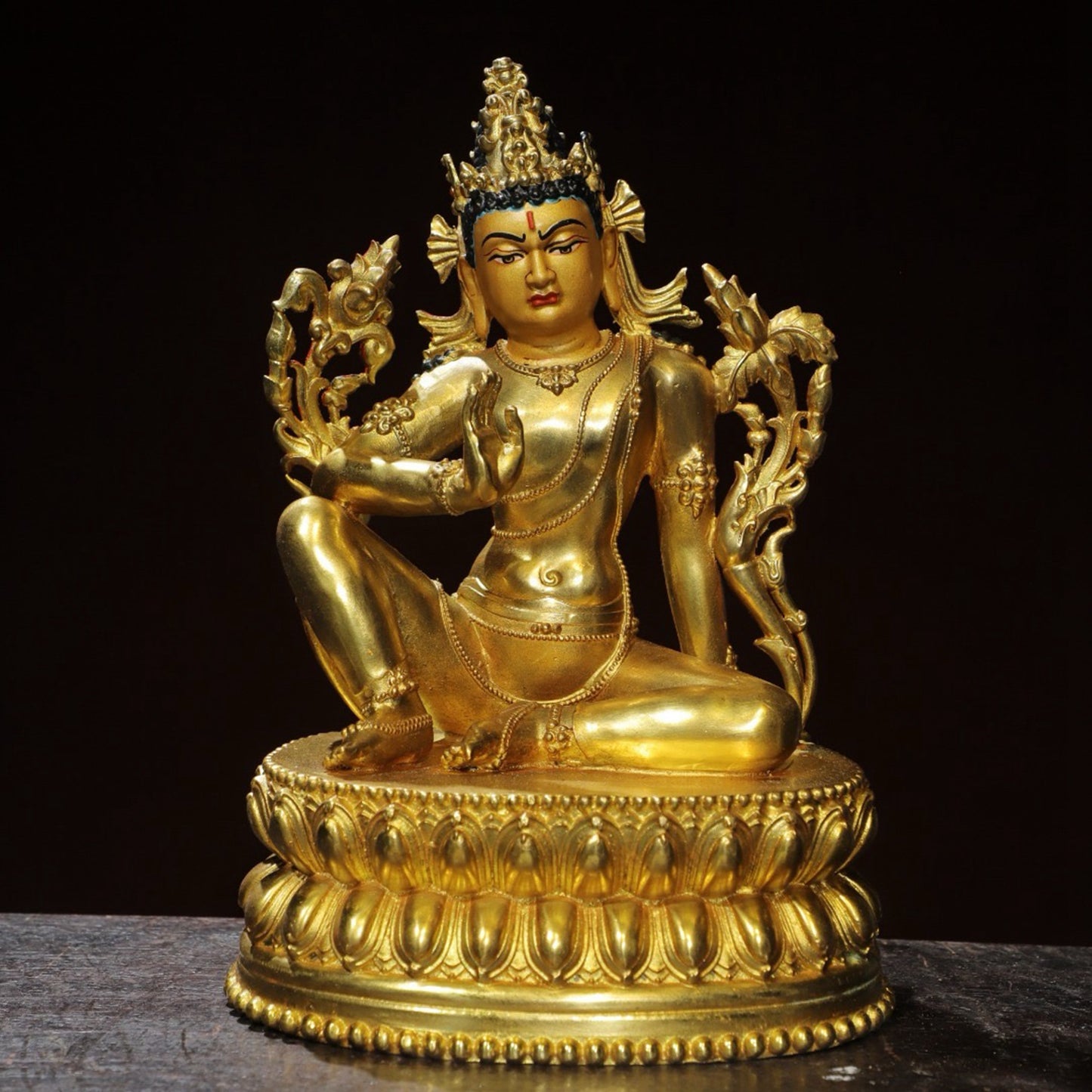 Bronze painted Tara Buddha statue