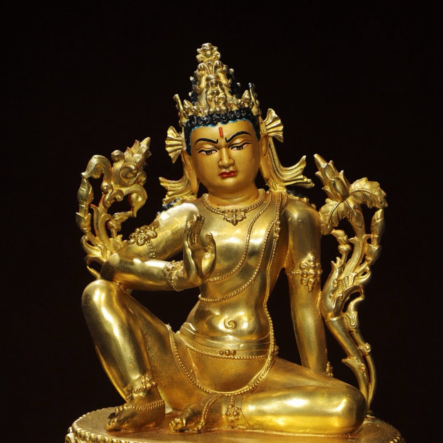 Bronze painted Tara Buddha statue
