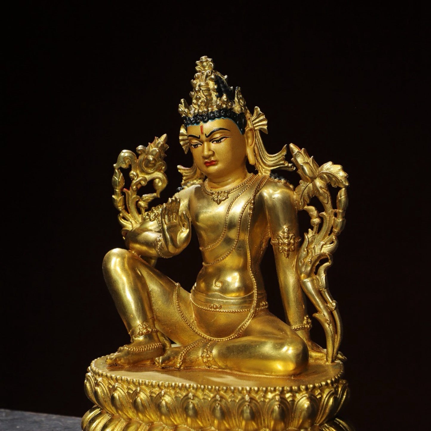 Bronze painted Tara Buddha statue