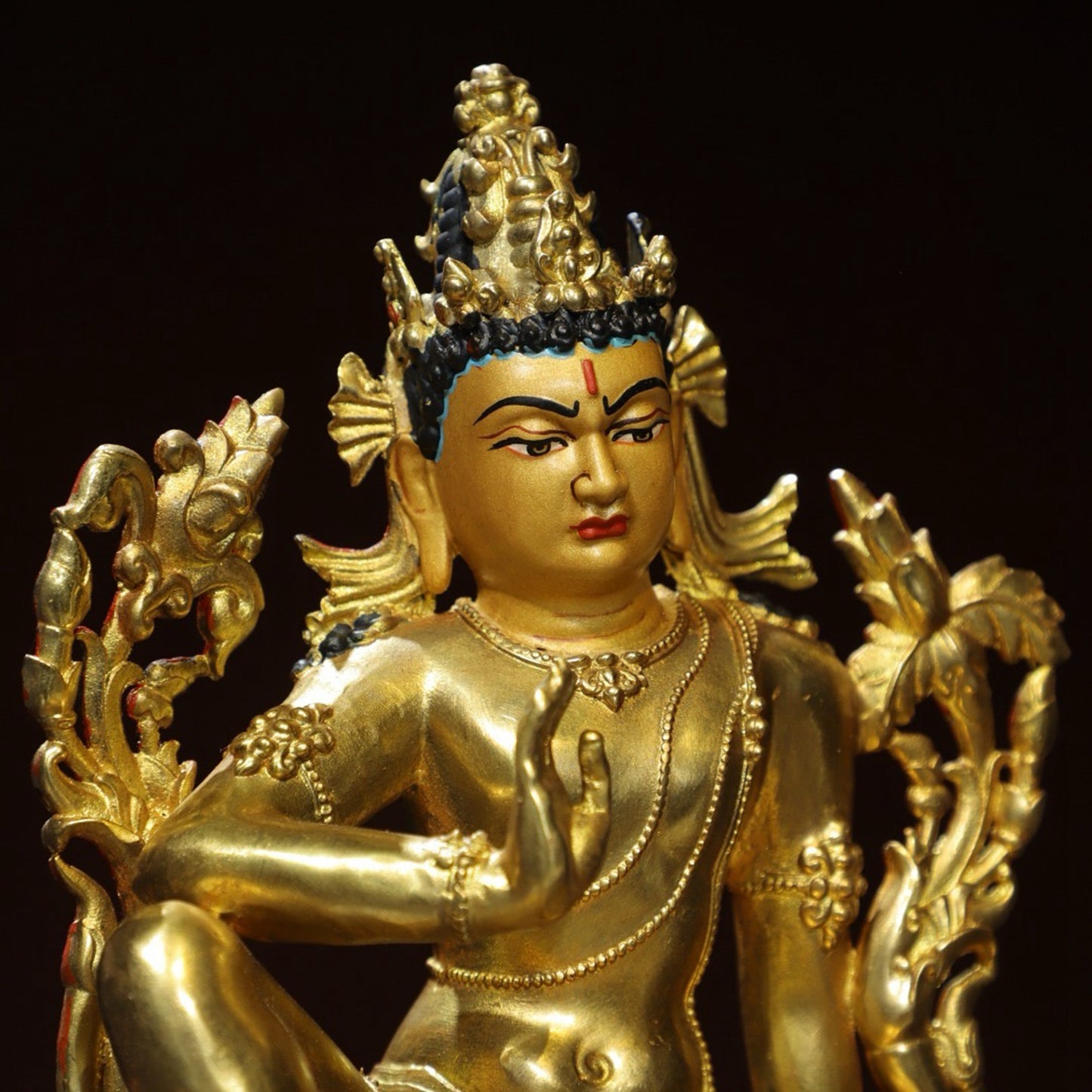 Bronze painted Tara Buddha statue
