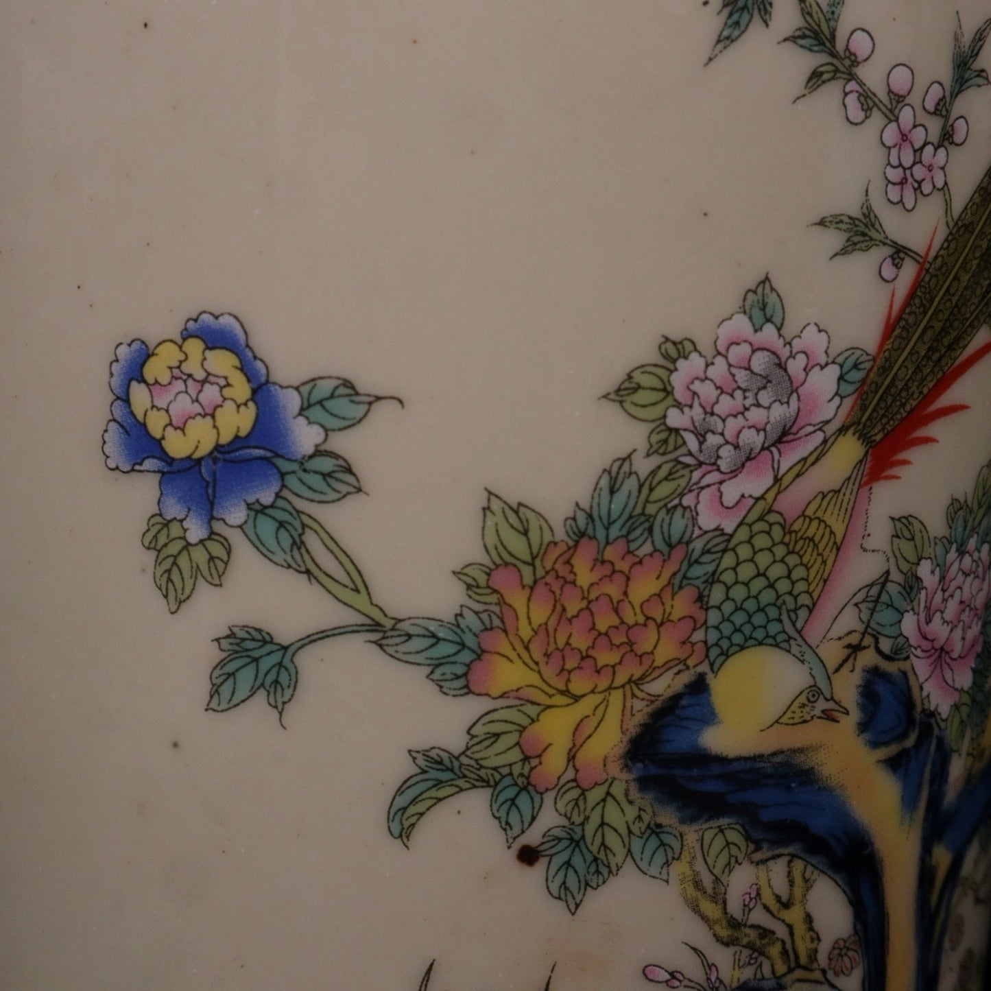 Pink flower and bird pattern pen holder