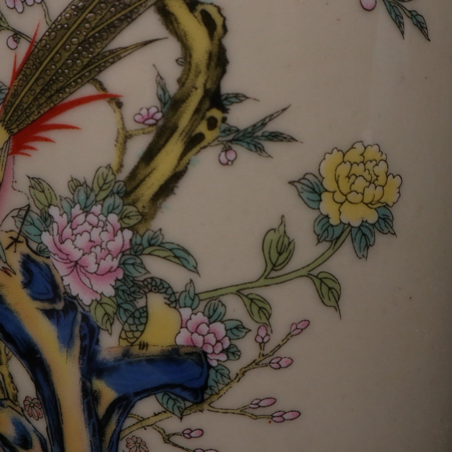 Pink flower and bird pattern pen holder