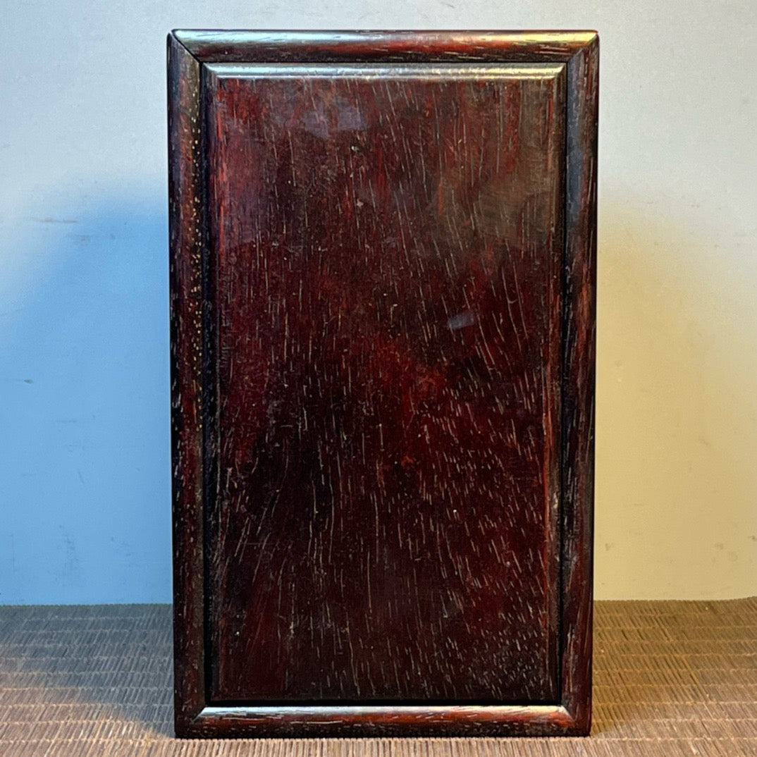 Ancient Chinese Blood Sandalwood Carved Smooth Pulling Box Storage Box Jewelry Box
